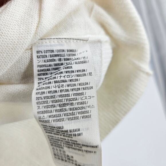 Abercrombie & Fitch y2k Cardigan Cream Floral Rosettes Button Long Sleeve Sz XS - Picture 4 of 5